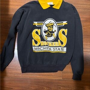 Wichita State Men's Black and Yellow Sweater